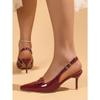 Large Size Women’s Bow Back-Strap High Heels, Open Heel Buckle Dress Shoes