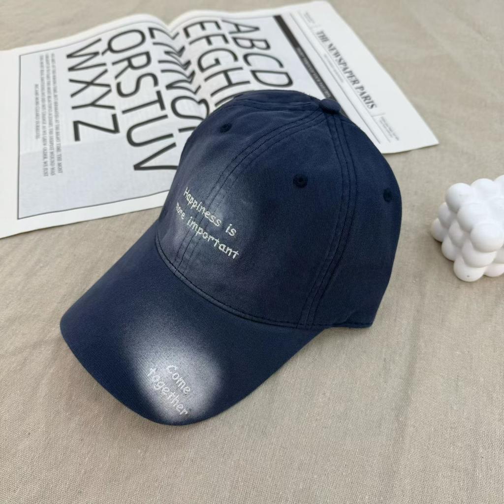 New Ins Style Baseball Cap Female Simple Letters Versatile Face Small Soft Top Sunshade Cap Male