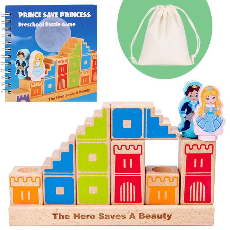 

Kids Montessori Wooden Toys 3D Building Blocks Education Logical Thinking Sensory Toys Child Challenge Level Game Gifts For Kids