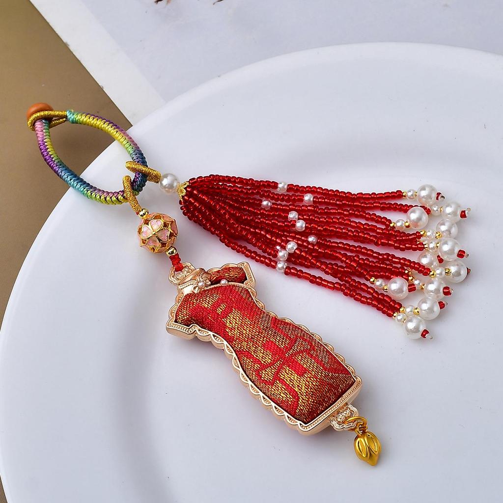 Handmade Song Brocade Qipao Bag Charm & Tassel Pendant Lanyard - Intangible Cultural Heritage
