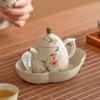 Teiera in Ceramica Cinese da 90ml Filtro a Sfera Fatto a Mano Teiera con Fiori di Pesco Infusore da Tè Bellezza Bollitore Set da Tè in Porcellana Articoli per il Tè