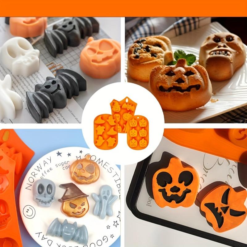 3D Silicone Halloween Cake Mold Pumpkin Ghost Shape Mould for Making Cookie Candy DIY Cake Decoration Tools Baking Accessories