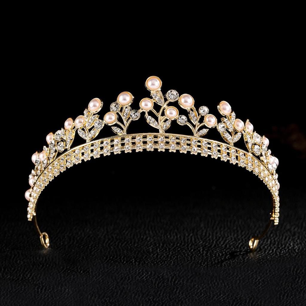 Gold Princess Wedding & Party Crown Headdress Hair Accessory