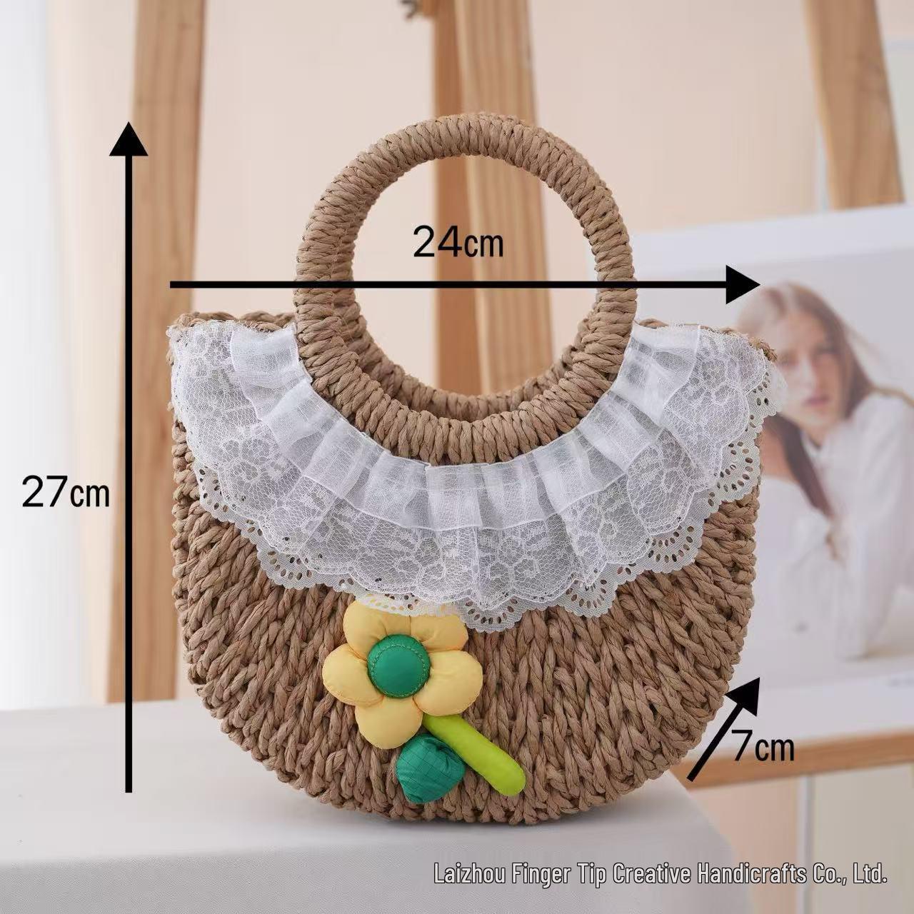 

Плетеная сумка ручной работы в стиле ретро в форме полумесяца - Идеально подходит для летних пляжных отпусков