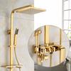 Gold All-Copper Constant Temperature European Shower Set with Booster Head