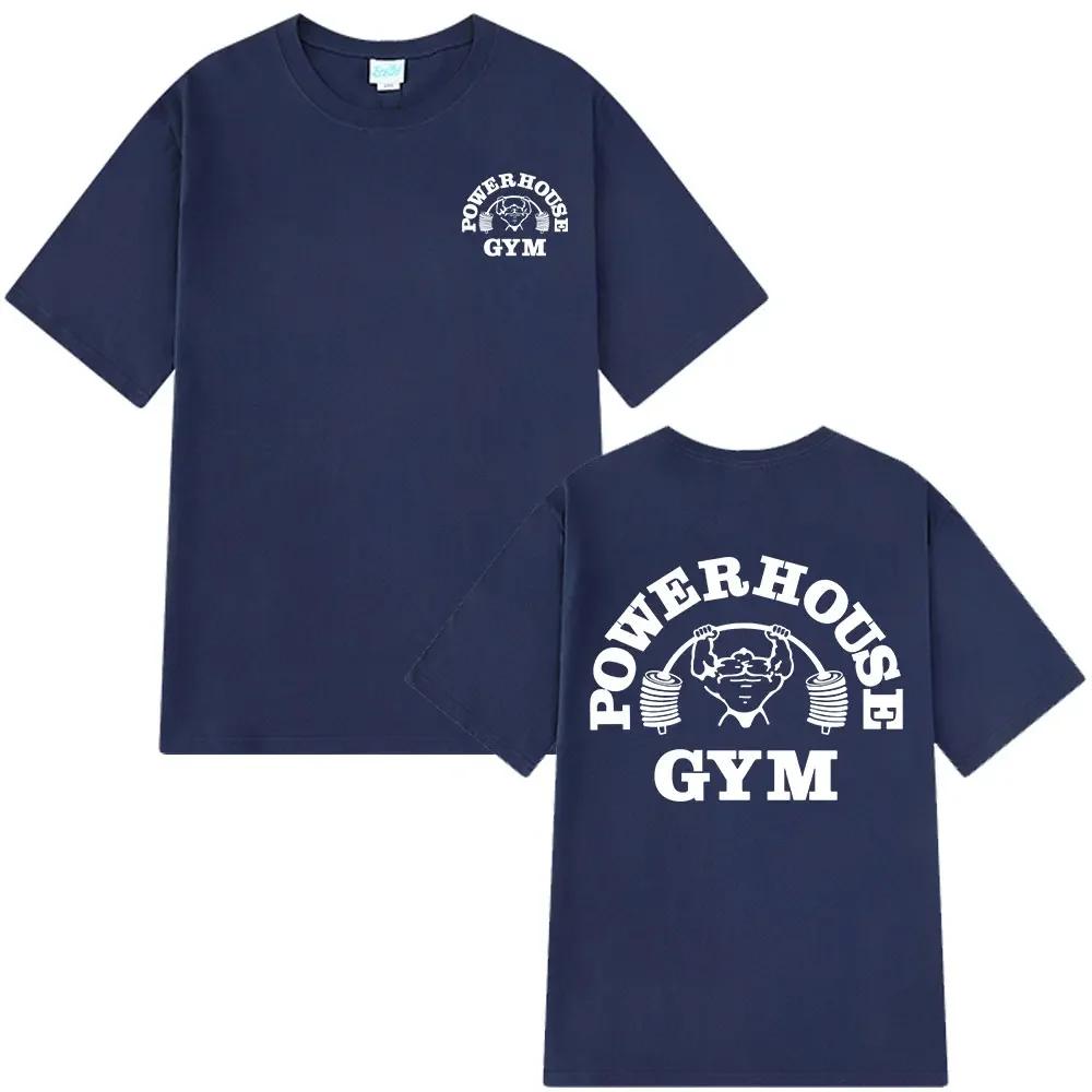 Powerhouse Gym Logo Graphic T Shirts Unisex Wounisex Olympia Fitness Short Sleeve Tshirts Summer Pure Cotton Vintage Unisex Tshirt Tops