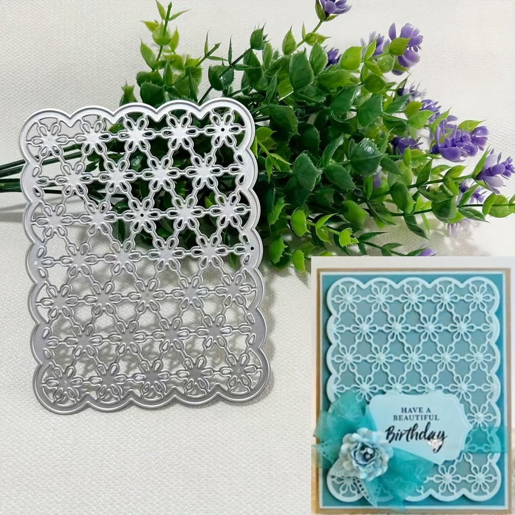 1 Stück Blume Aushöhlen Hintergrund Metall Stanzschablonen Schablone für DIY Scrapbooking Fotoalbum Prägepapier Karten Basteln Stanzteile