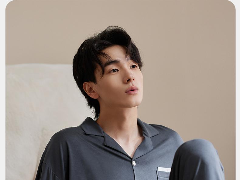 Xuan Liang Men's Lyocell Tencel Cotton Sleepwear Set