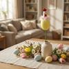 Påskdekoration Kreativ Liten Kyckling Blomsterarrangemang Stjälkar