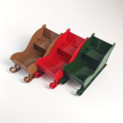 Christmas Decoration Home Decoration Sledding Ornament Set, Winter Candy Sledding Gift Storage Container, Rack Storage