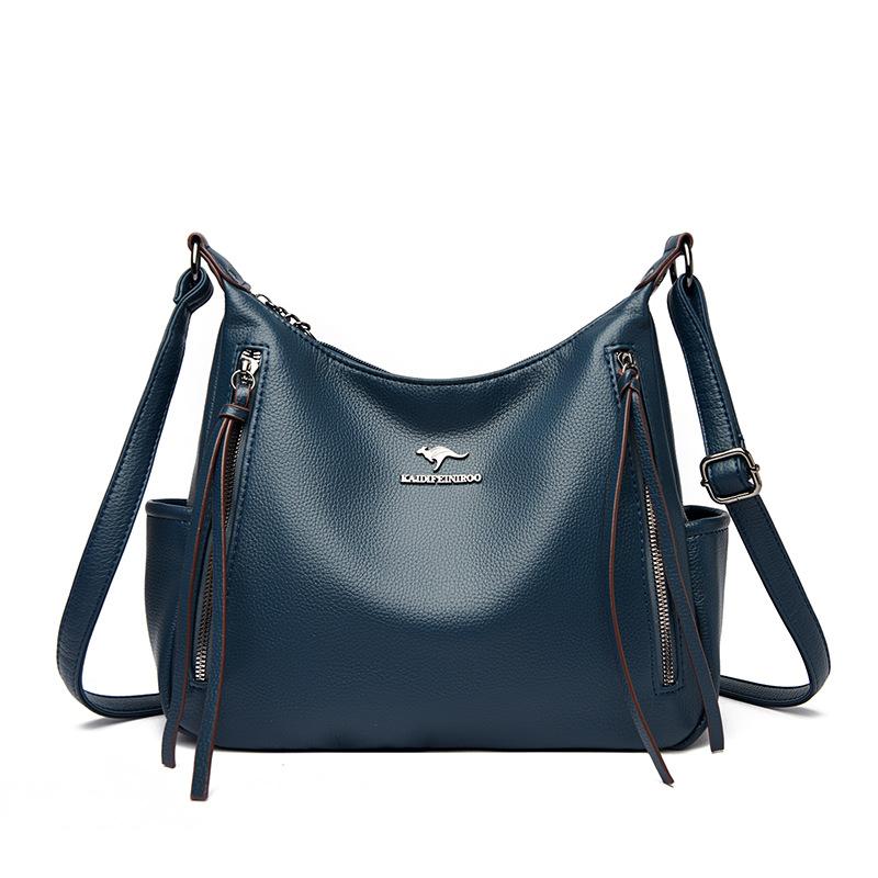 Retro Echtleder Achseltasche, Pendel-Einzelschultertasche für die Arbeit, Nische, Einfache und trendige Umhängetasche