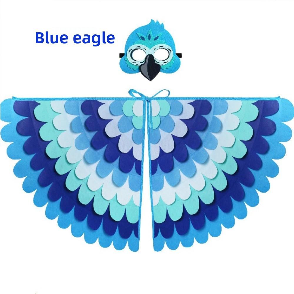 Bird Wings Halloween Cloak with Mask Felt Cloth Cape Mask Set  Stage Performance
