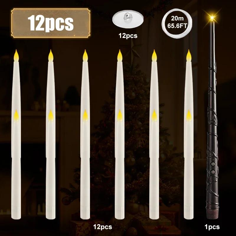 

12-20 шт. бежевые/красные церковные светодиодные свечи на батарейках беспламенные мерцающие свечи-столбы для свадебного декора рождественский ужин свечи