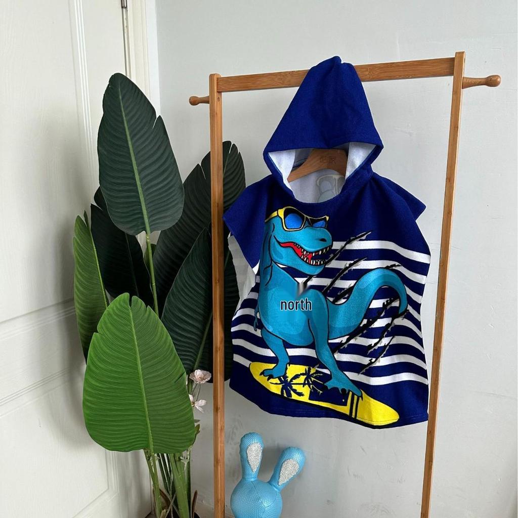 Children's Hooded Bath Towel: Antibacterial, Quick-Drying, Wearable Cloak for Bath or Beach.