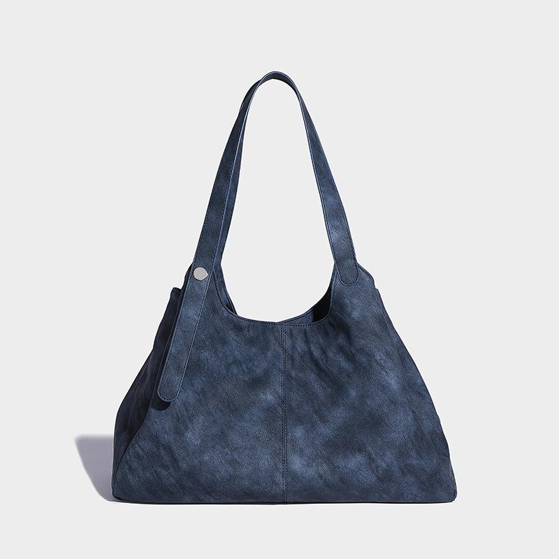 

Осенне-зимняя ретро сумка подмышку 2024 новая большая вместительная сумка-тоут с портативным дизайном тай-дай, универсальная наплечная сумка для поездок на работу темно-синий