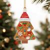 Holiday Gift for Family Friends Gingerbread Christmas Tree Pendant, Double-sided Acrylic Hanging Ornament Festive Seasonal Ideas Home Decor