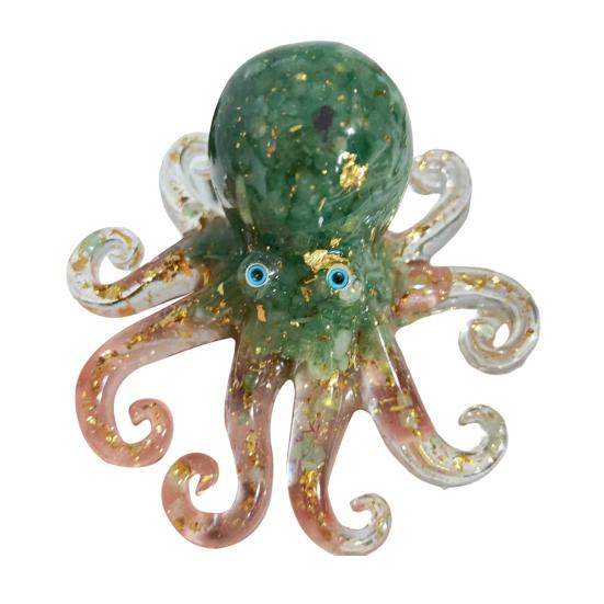 Falsk Krystall Epoksy Blekksprut Ornament Helbredende Naturstein Epoksy Blekksprut