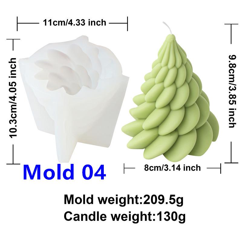 

Geometric Christmas Tree Silicone Mold Diamond Twisted Bubble Designs Suitable Christmas Candles Gypsum Home Ornament