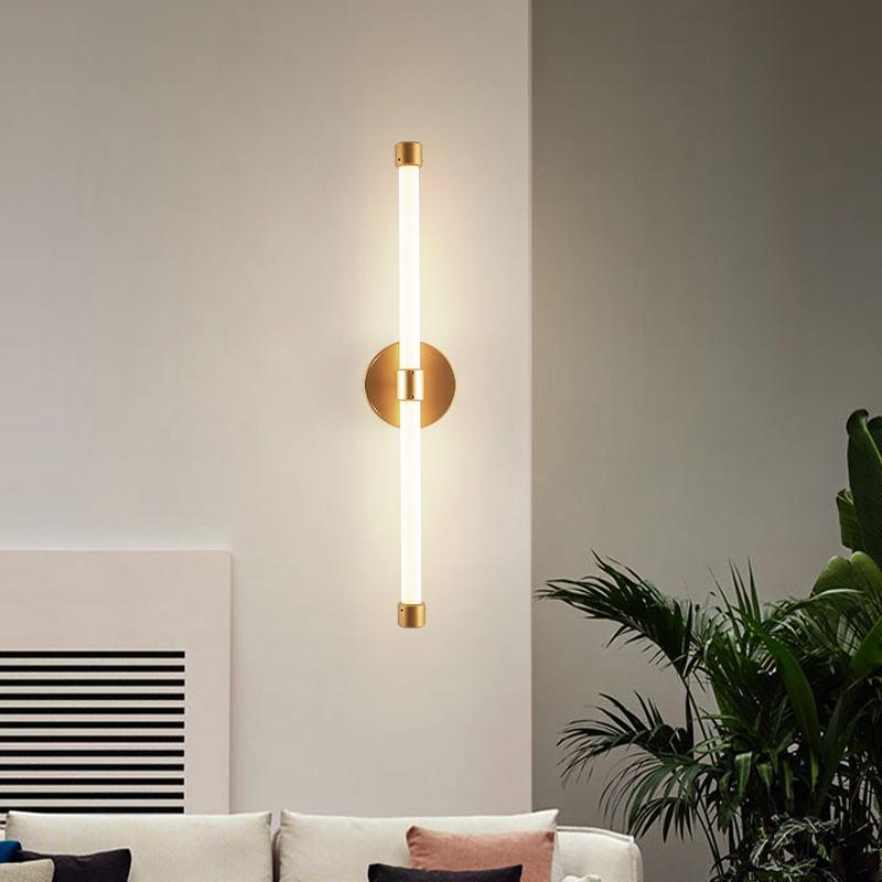 Postmodernistyczna lampa ścienna LED w kolorze czarnym, złotym, rura żelazna, góra, dół, kinkiety, światło do salonu, sypialnia, oświetlenie dekoracyjne przy łóżku