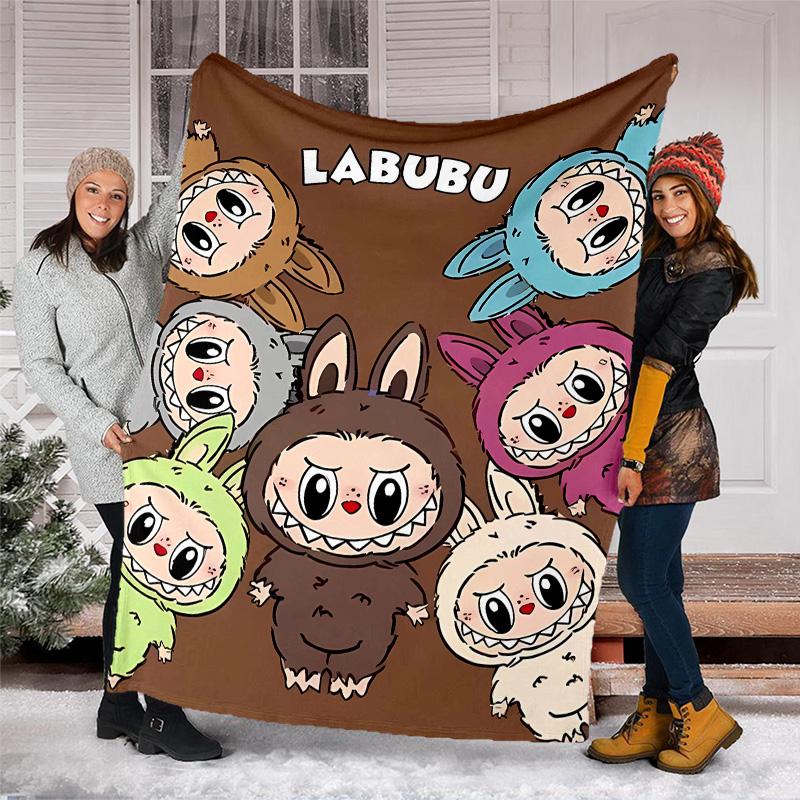 labubu printed throw blanket—lightweight,soft,warm;versatile blanket for all seasons—perfect as &air-conditioning throw,nap blanket