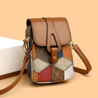 New Fashion Multifunctional Lightweight Printed Shoulder Bag Phone Storage Bag Women Plaid Retro Crossbody Purse