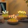 Luz Nocturna de Flor de Tulipán Artificial Hecha a Mano DIY Lámpara de Noche LED Decoración para Dormitorio Regalos de Navidad Cumpleaños Lámpara de Mesa
