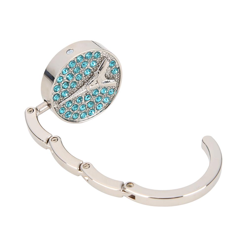 Rhinestone Table Clasp Desk Hooks Zinc Alloy Foldable Handbag Hanger Handbag Storage Table Hook Travel Outdoor Storage Hanger