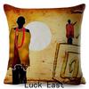 Retro African Cushion Cover Abstract Human Figure Design Warm Tone Soft Polyester Bedroom Decor Throw Pillow Case