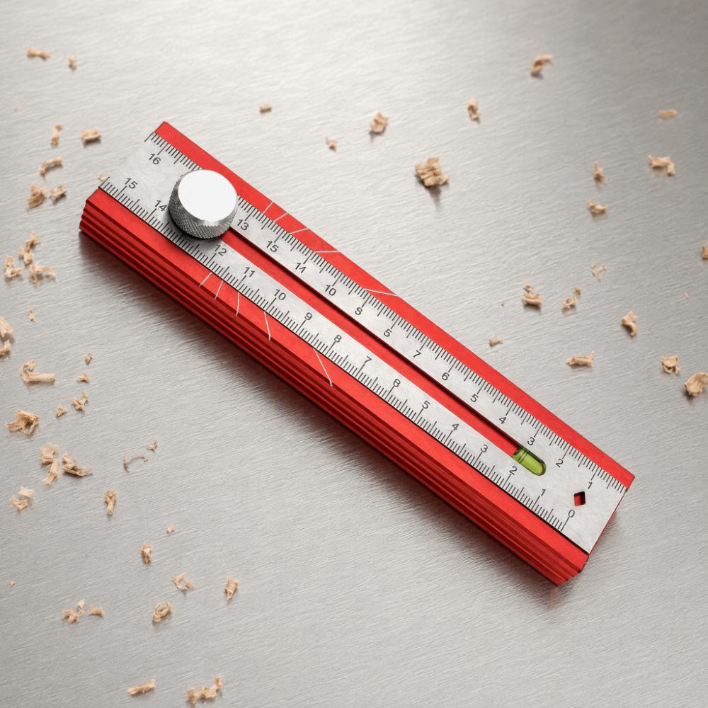 Foldable Design Marking Protractor Adjustable Positioning Multifunctional Level Ruler Woodworking