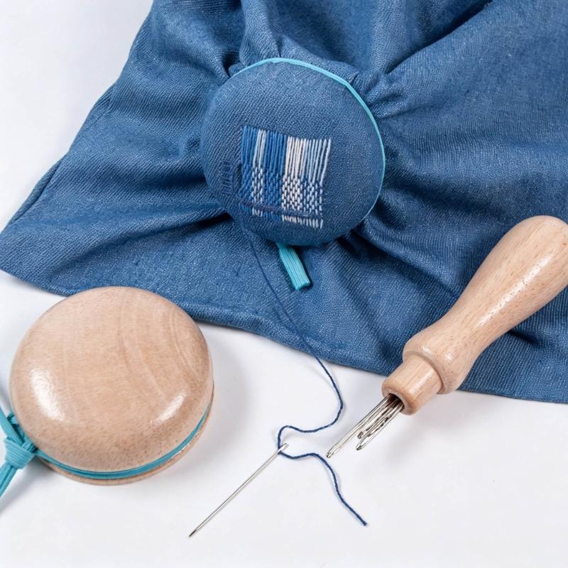 Sweater Care Darning Mushroom Set, Wooden Clothing Support with 10 Assorted Needle Types and Threader for Daily Household Repair Work