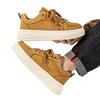 Autumn and winter solid color low-top board shoes, leather platform shoes, light casual shoes