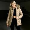 New women's clothing hooded down cotton-padded jacket medium and long slim autumn and winter cotton-padded jacket top