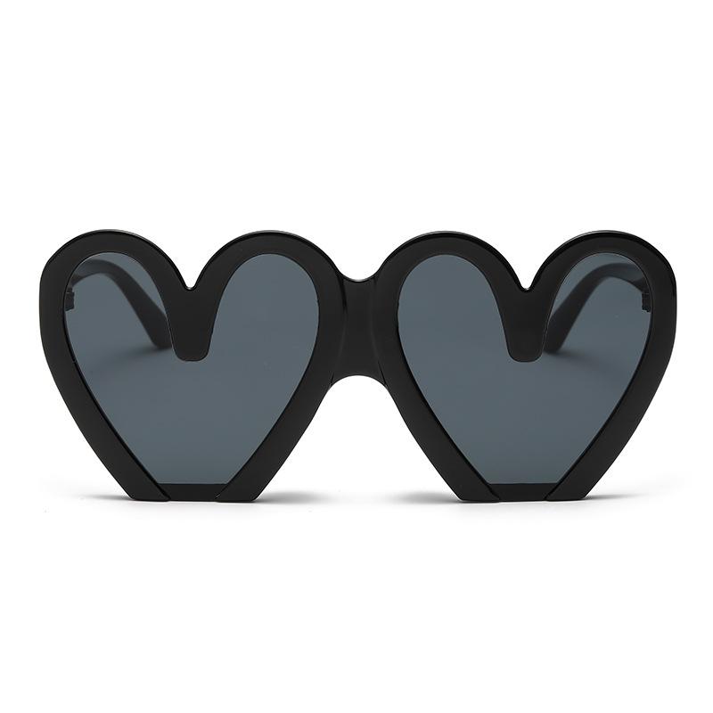 Fashion love sunglasses women's large frame half heart street sunglasses women's wedding sunglasses s