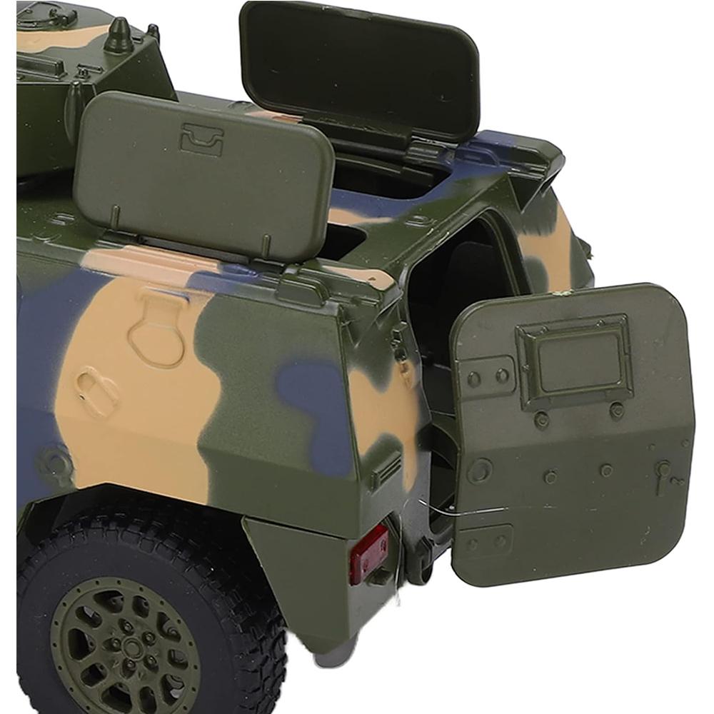 Camion de jucărie militar la scară 1/50 Tanc de luptă blindat pentru armata Vehicul de teren Trage jucării armate înapoi cu lumină și sunet