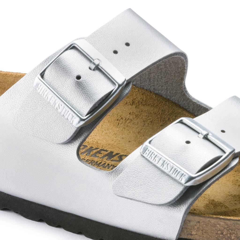 Damen-Sandalen Birkenstock Arizona Birko-Flor silber regular breit (1012282) 37,0