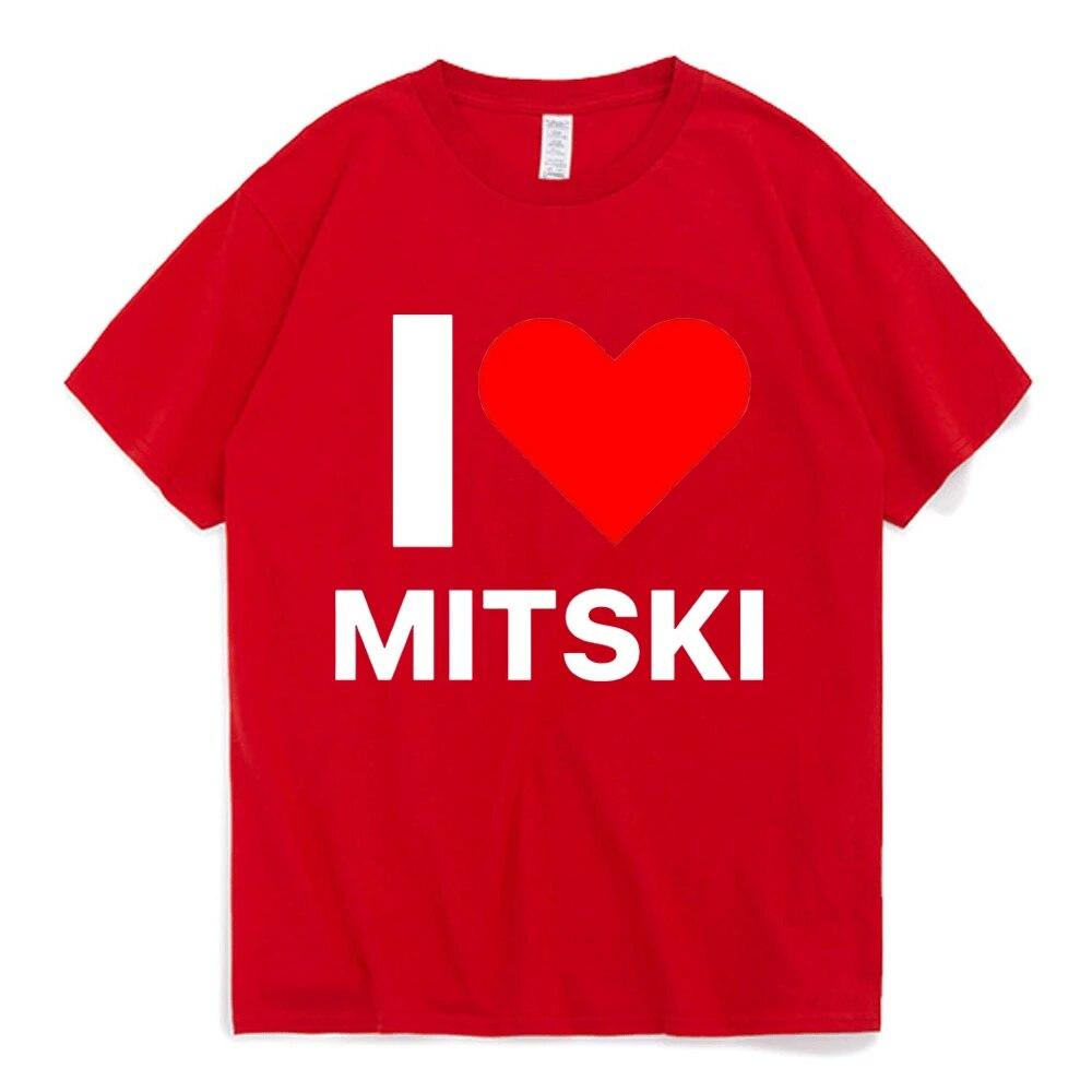 Funny I Love Mitski Graphics T-Shirt Unisex's 100% Cotton Short Sleeve T Shirts Summer Harajuku Tee Shirt Unisex Clothing Tshirts