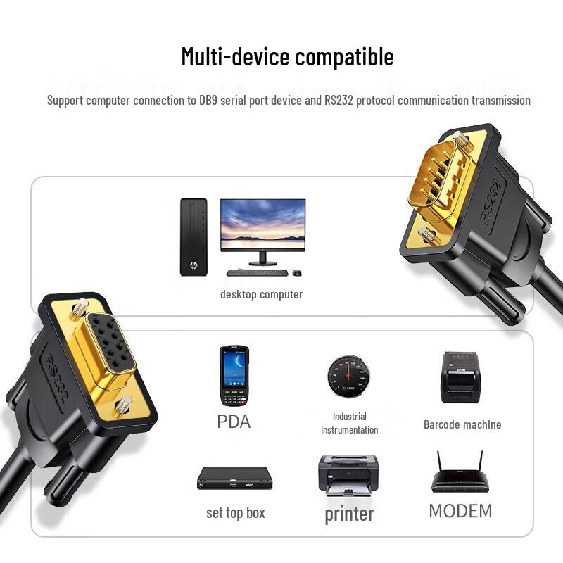Ugreen DB9 RS232 Male To Female Serial Extension Cable