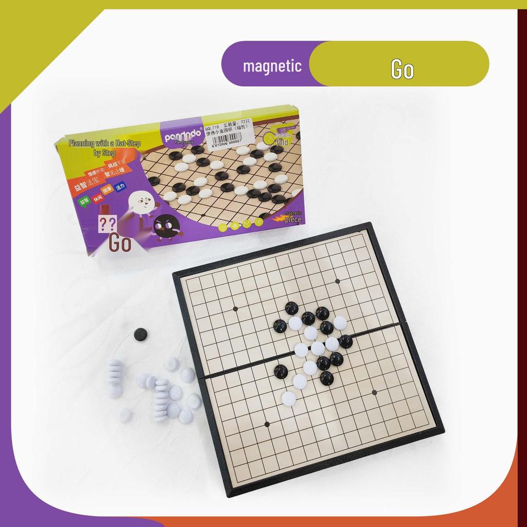 Portable Folding Magnetic Ludo & Gomoku Game Chess Toy