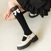 Sweet Lace Patchwork Calf Socks Lolita Bow White Cutewomen Mid-Tube Socks
