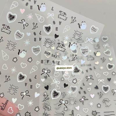 MINKYS Ins Transparent Cool Girl DIY Decorative Nail Sticker for Scrapbooking Cute Journal Sticker Stationery