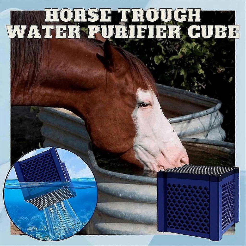 Water Purifier Cube,Horse Trough Water Filter Cube,Activated Carbon Livestock Water Purifier for Po Less