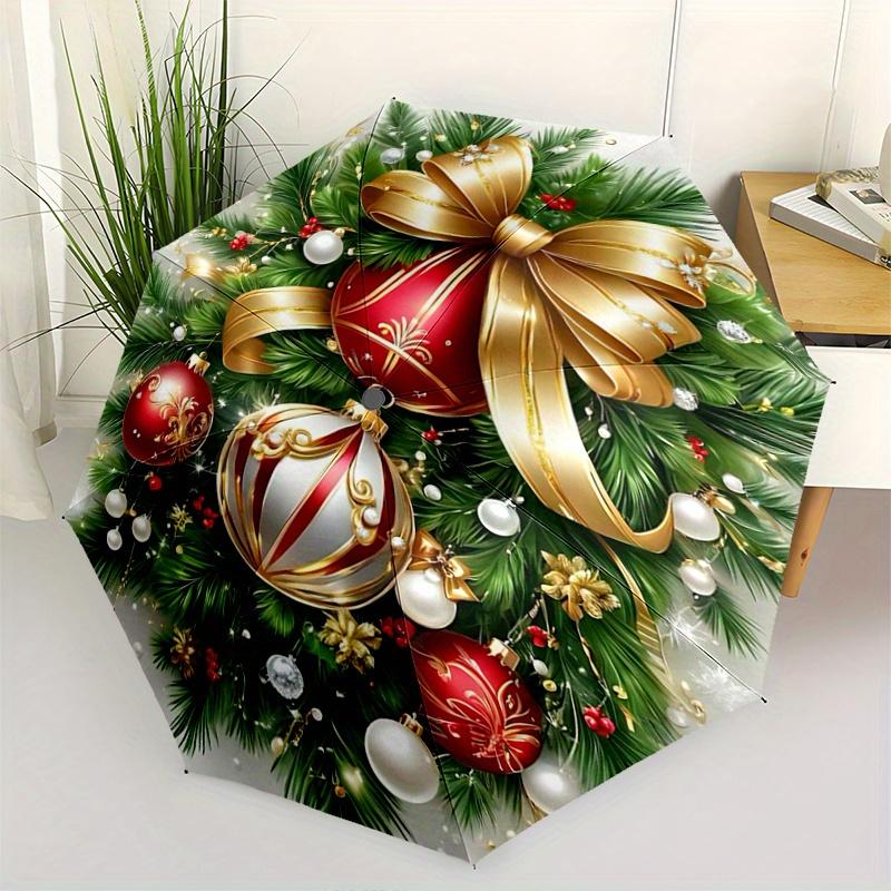1pc Elegant Christmas Ornaments Automatic Opening and Closing Umbrella - Small Umbrella Suitable for Various Occasions Y034