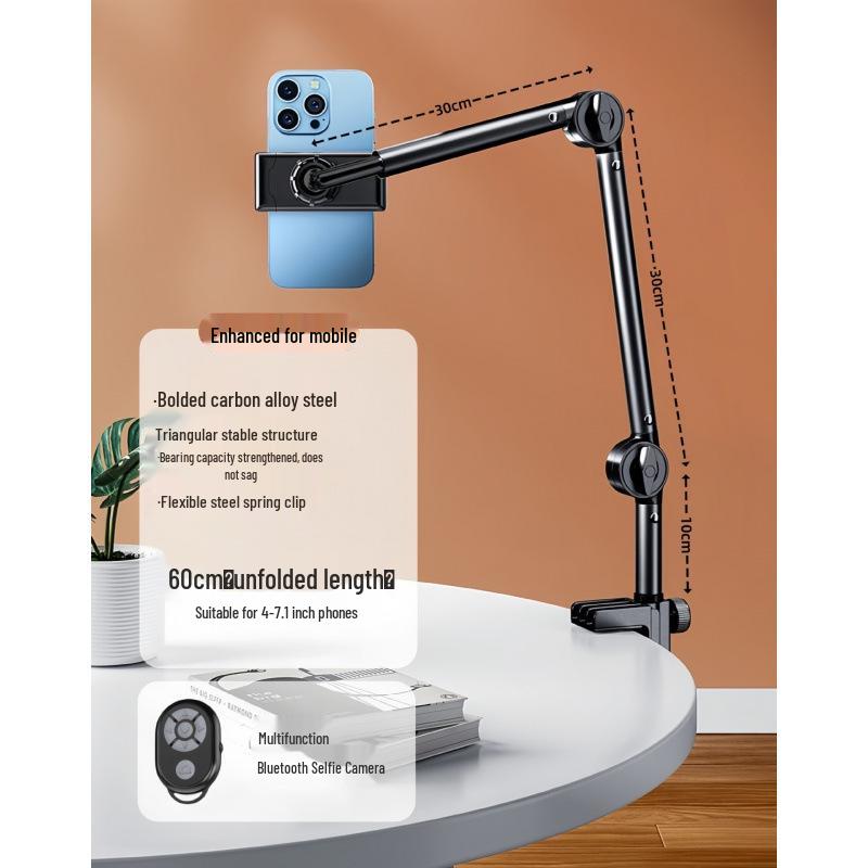 Live-Übertragungsständer für Mobiltelefone und Tablets mit Rädern - Rotierender, multifunktionaler Bodenhalter für Aufnahmen von oben