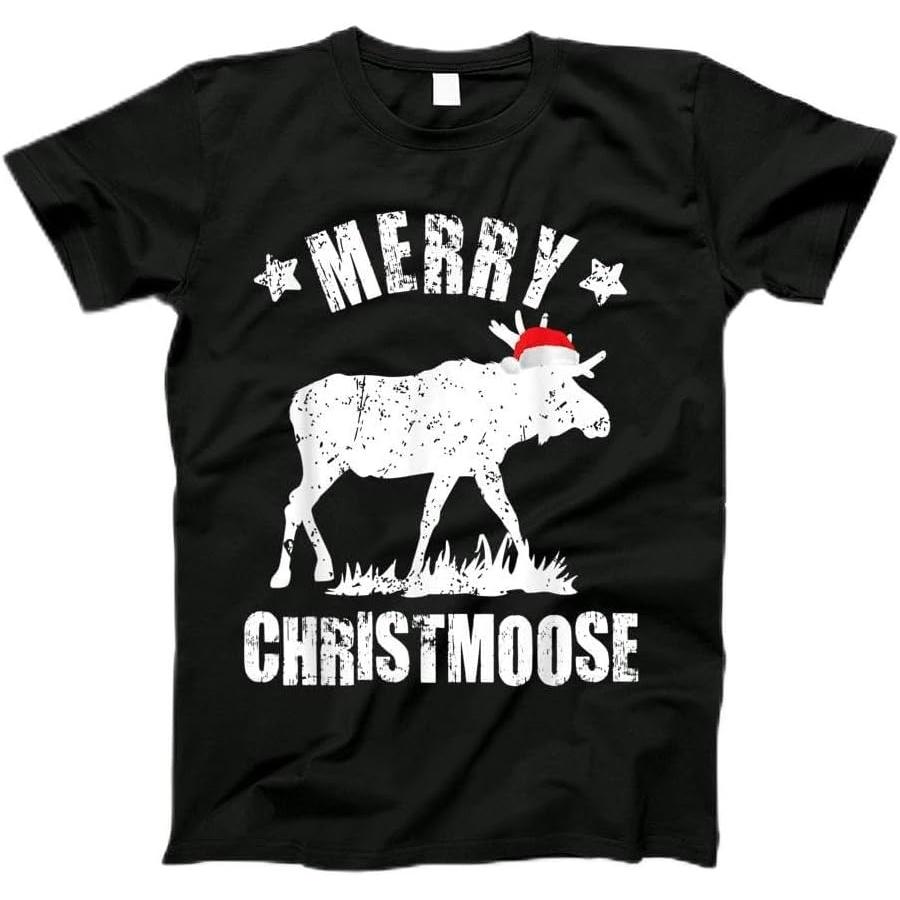 Merry Christmoose Family Christmas Pajamas Moose T-Shirt T-Shirt, Tanktop, Long Sleeve, Sweatshirt, Hoodie for Men, Women, Kids XXXXXL чёрный
