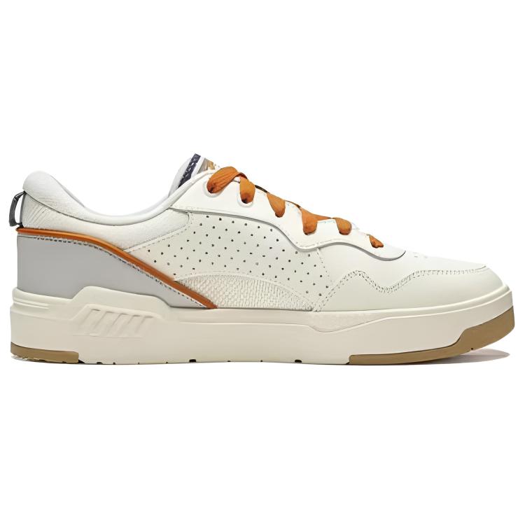 Li Ning Common 80s Comfortable Soft Classic Casual Wear Durable Shock Absorption Low-Top Skate Shoes Men Sneaker White Gray AGCW013-2