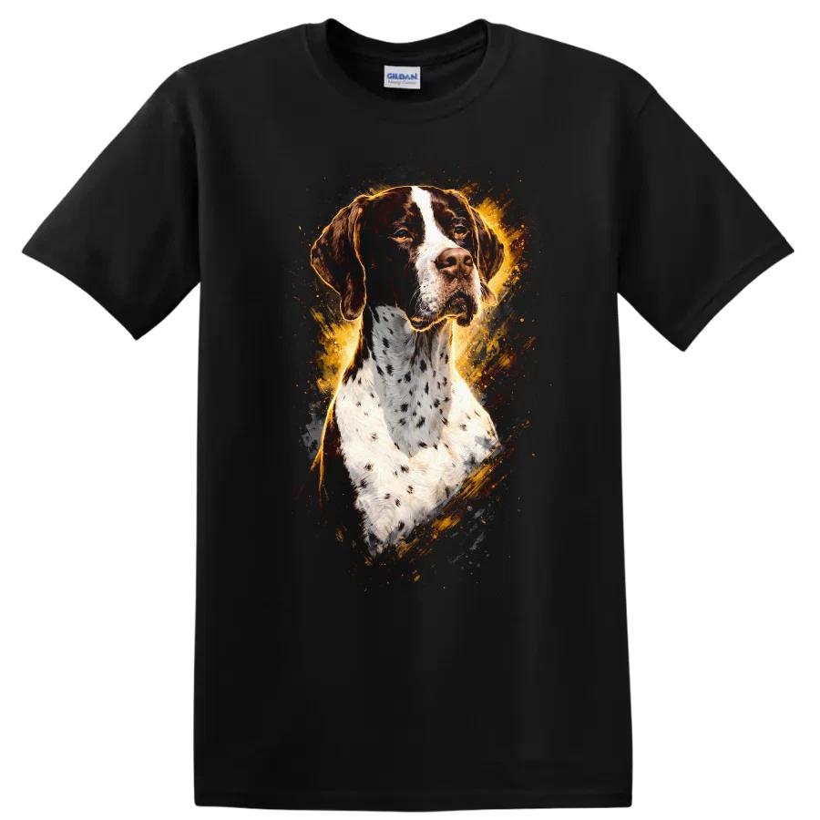 Dog Portrait T Shirt Realistic Artwork Brown and White Canine Tee