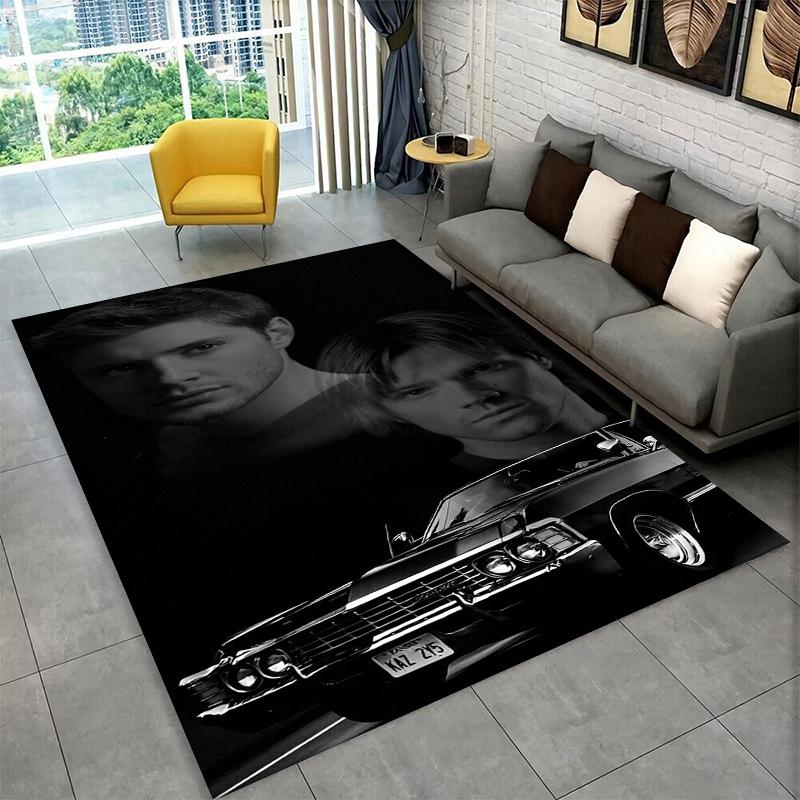 

SPN Supernatural Dean Sam TV Carpet Rug for Playroom Bedroom Living Room Sofa Home Decor,kid Area Rug Non-slip Floor Mat Gift 40x60cm