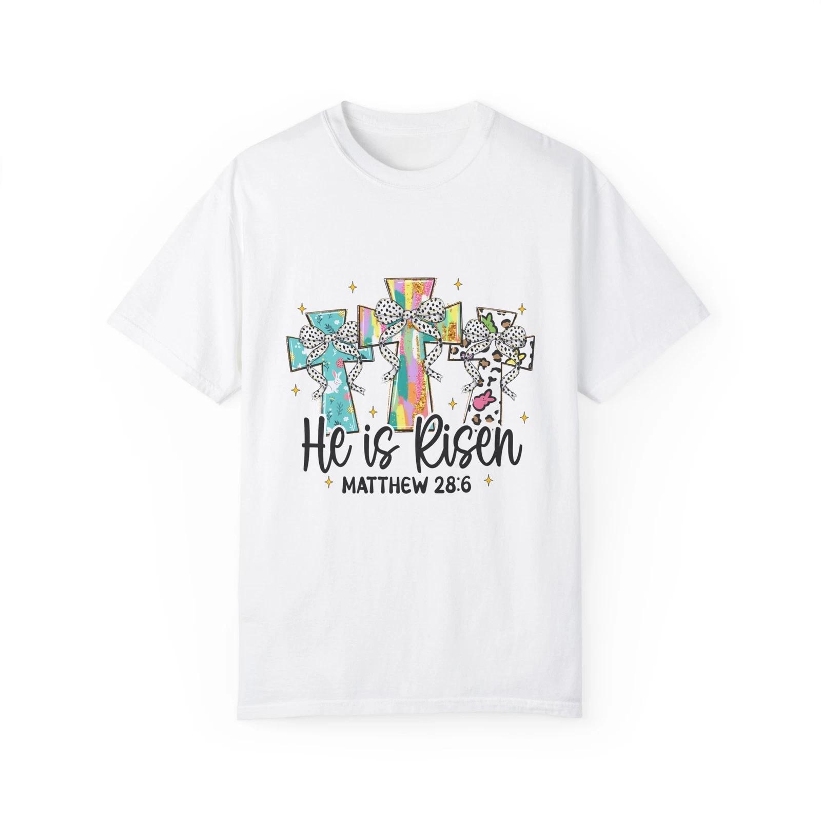He is Risen Unisex T shirt, Easter Tee, Faith Apparel, Christian Gift, XL