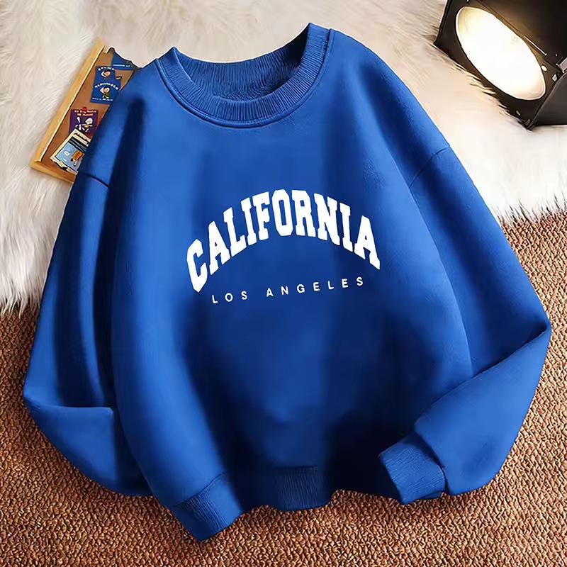California LA Letter Sportswear Kids Crew Neck Hoodie - Casual Fashion Pullover for Boys