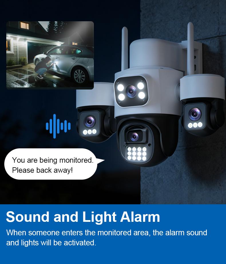 20MP 4G Ultra-Clear Solar Wireless Camera with Four Lenses for Home & Outdoor Use
